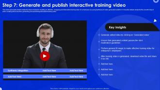 Step 7 Generate And Publish Interactive TrAIning Video Synthesia AI Video Generation Platform AI SS