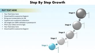 Step by step growth shown by bullet points made of circles going upwards powerpoint templates 0712