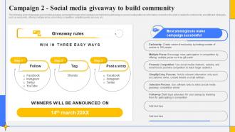 Step By Step Guide Create Marketing Campaign 2 Social Media Giveaway To Build Community Strategy SS