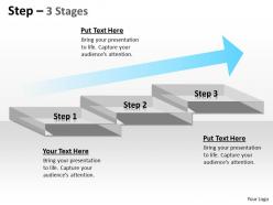 Step diagram with 3 stages and growth arrow 21