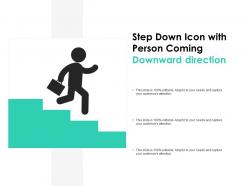 Step down icon with person coming downward direction
