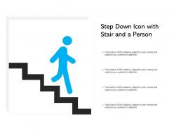Step Down Icon With Stair And A Person