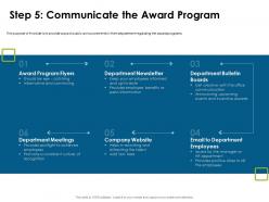 Step five communicate the award program flyers ppt powerpoint presentation professional