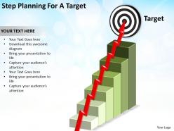 Step planning for a target stairs leading to bullseye with arrow snaking powerpoint diagram templates graphics 712