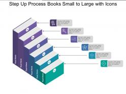 Step up process books small to large with icons