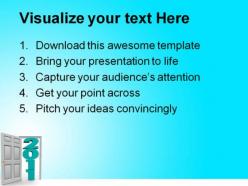 Stepping through door metaphor powerpoint templates and powerpoint backgrounds 0611