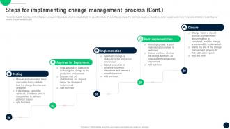 Steps Change Management Process Change Control Process To Manage In It Organizations CM SS Template Captivating