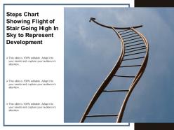 Steps chart showing flight of stair going high in sky to represent development