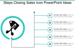 Steps closing sales icon powerpoint ideas