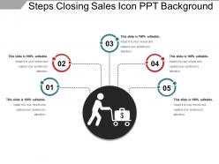 Steps closing sales icon ppt background