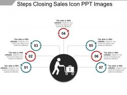 Steps closing sales icon ppt images