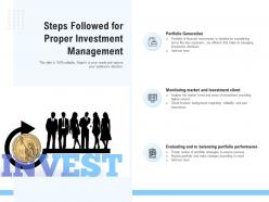Steps followed for proper investment management