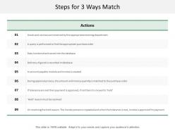 Steps for 3 ways match