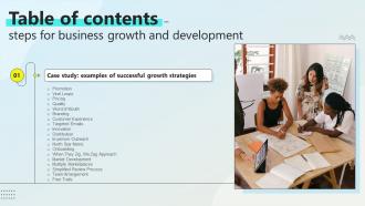 Steps For Business Growth Table Of Contents Steps For Business Growth Strategy SS