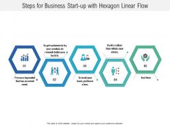 Steps for business start up with hexagon linear flow