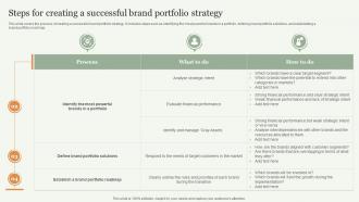 Steps For Creating A Successful Brand Portfolio Strategy Strategic Approach Toward Optimizing