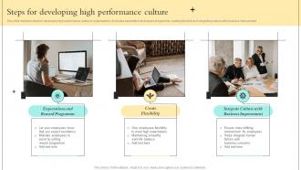 Steps For Developing High Performance Culture