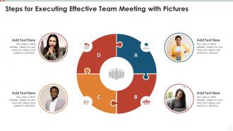 Steps for executing effective team meeting with pictures infographic template