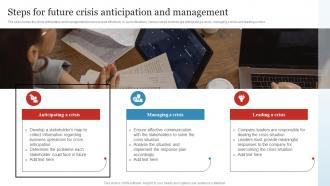 Steps For Future Crisis Anticipation And Business Crisis And Disaster Management