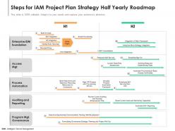 Steps for iam project plan strategy half yearly roadmap
