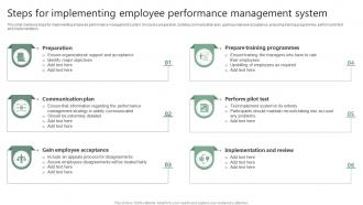 Steps For Implementing Employee Performance Management System