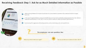 Steps For Receiving Feedback In A Constructive Manner Training Ppt Impactful Template