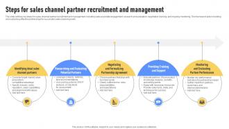 Steps For Sales Channel Partner Recruitment And Management