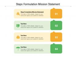 Steps formulation mission statement ppt powerpoint presentation model format ideas cpb