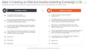 Steps In Creating An Effective Guerilla Marketing Campaign Implementing Marketing Strategy Engagement