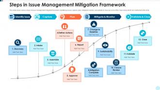 Steps in issue management mitigation framework
