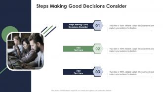 Steps Making Good Decisions Consider In Powerpoint And Google Slides Cpb