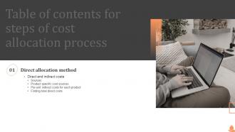 Steps Of Cost Allocation Process For Table Of Contents Ppt Show Background Image