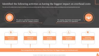 Steps Of Cost Allocation Process Identified The Following Activities As Having The Biggest Impact