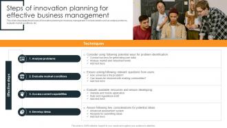 Steps Of Innovation Planning For Effective Business Management