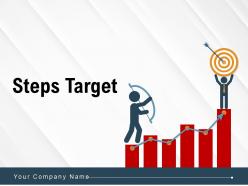 Steps target infographic target arrow dollar icon bubble