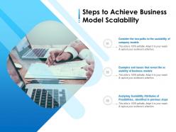 Steps to achieve business model scalability