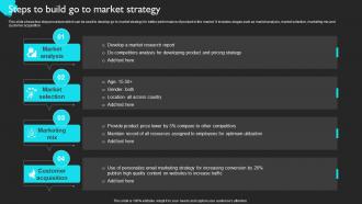 Steps To Build Go To Market Strategy Product Sales Strategy For Business Strategy SS V