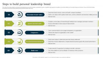 Steps To Build Personal Leadership Brand