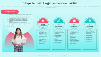 Steps To Build Target Audience Email List Brand Content Strategy Guide MKT SS V