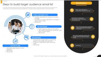 Steps To Build Target Audience Email List Modern Marketing Techniques PPT Slide Strategy SS