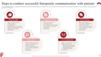 Steps To Conduct Successful Therapeutic Communication With Patients