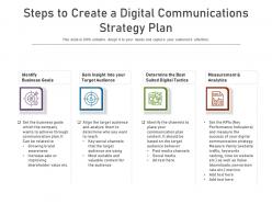 Steps to create a digital communications strategy plan