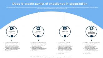 Steps To Create Center Of Excellence In Organization