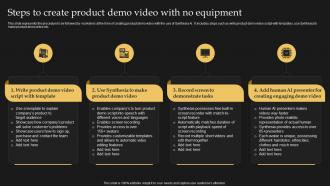 Steps To Create Product Demo Video With No Equipment Synthesia AI Text To Video AI SS V