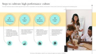 Steps To Cultivate High Performance Culture