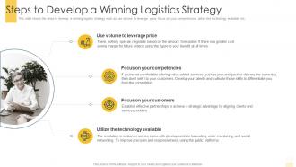 Steps to develop a winning logistics strategy building an effective logistic strategy for company