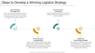 Steps to develop a winning logistics strategy creating strategy for supply chain management