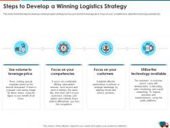 Steps to develop a winning logistics strategy logistics strategy to increase the supply chain performance