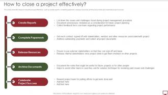 Steps To Develop Project Management Plan How To Close A Project Effectively