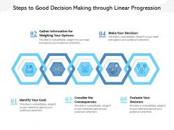 Steps to good decision making through linear progression